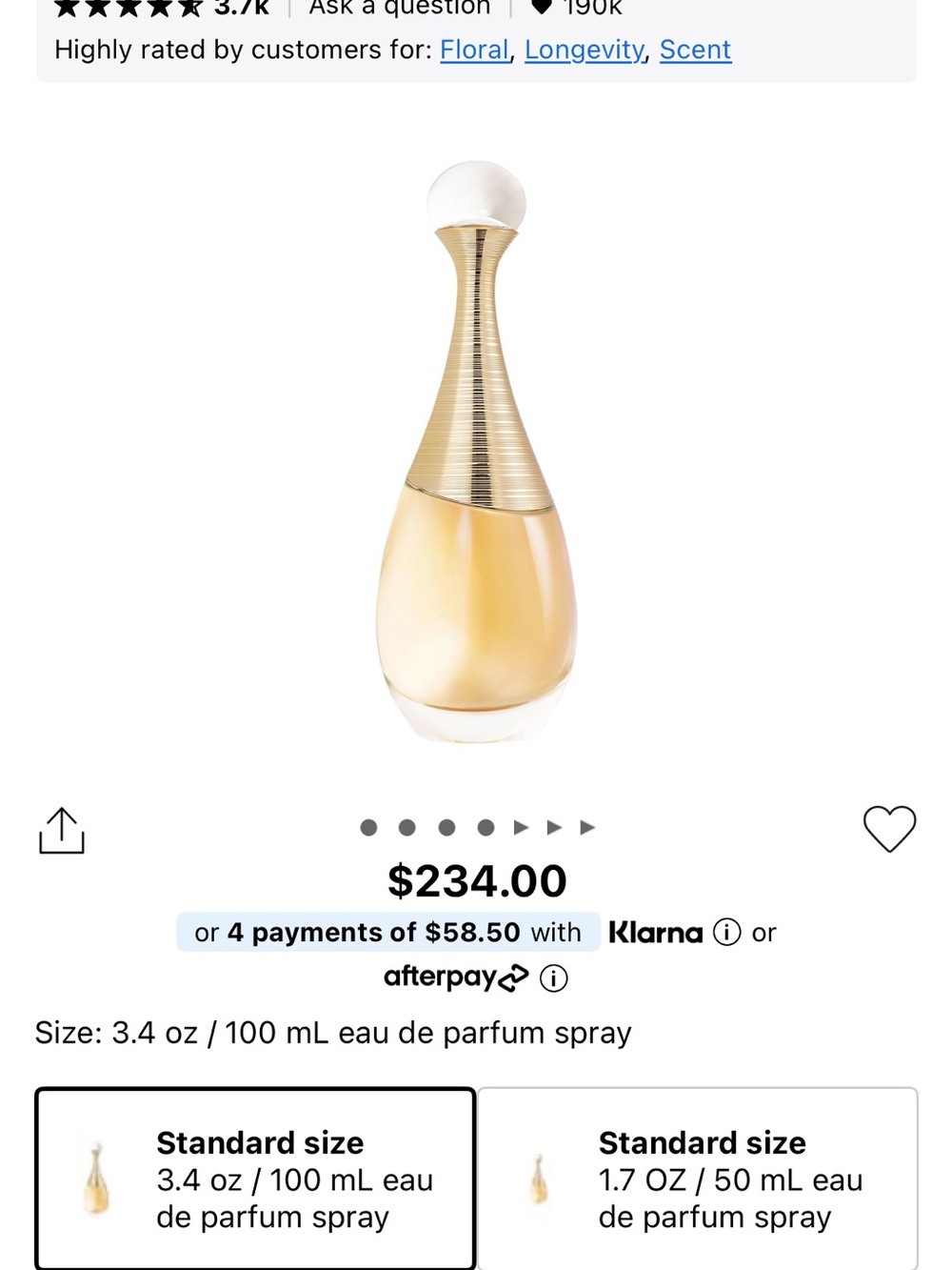 Brand new authentic 100ml J’adore EDP